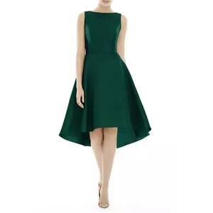 NEW ALFRED SUNG Emerald Green Sleeveless Back Zip Fit & Flare Dress Size 20